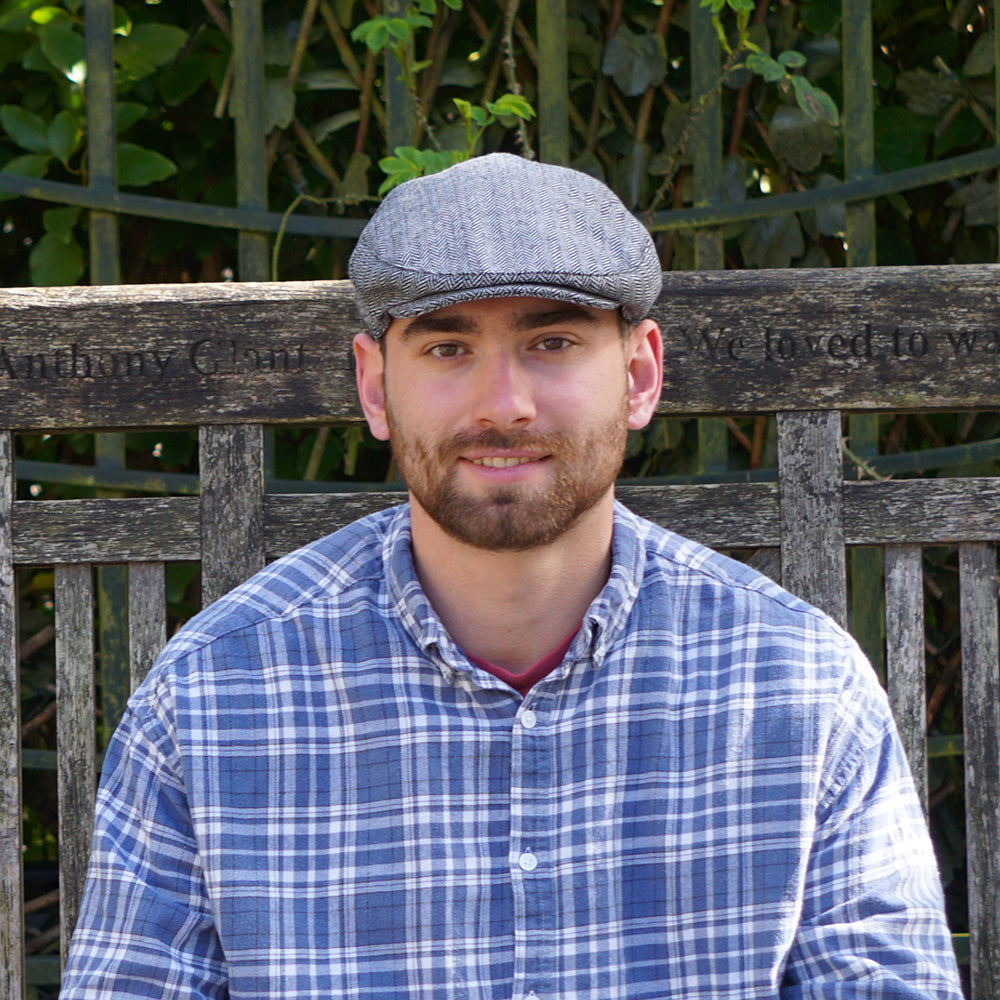 Herringbone Flat Cap - Grey