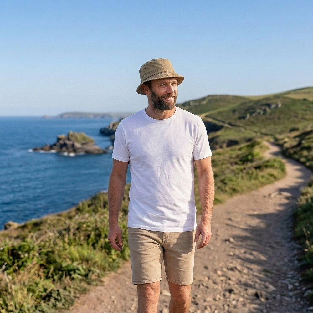 Packable Cotton Bucket Hat - Khaki