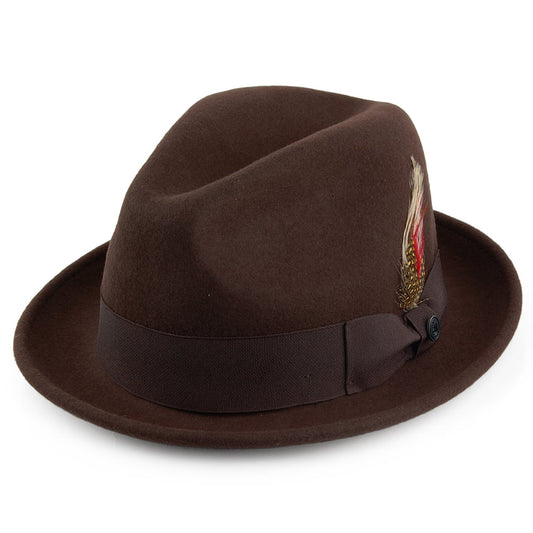 Crushable Blues Trilby Hat - Brown