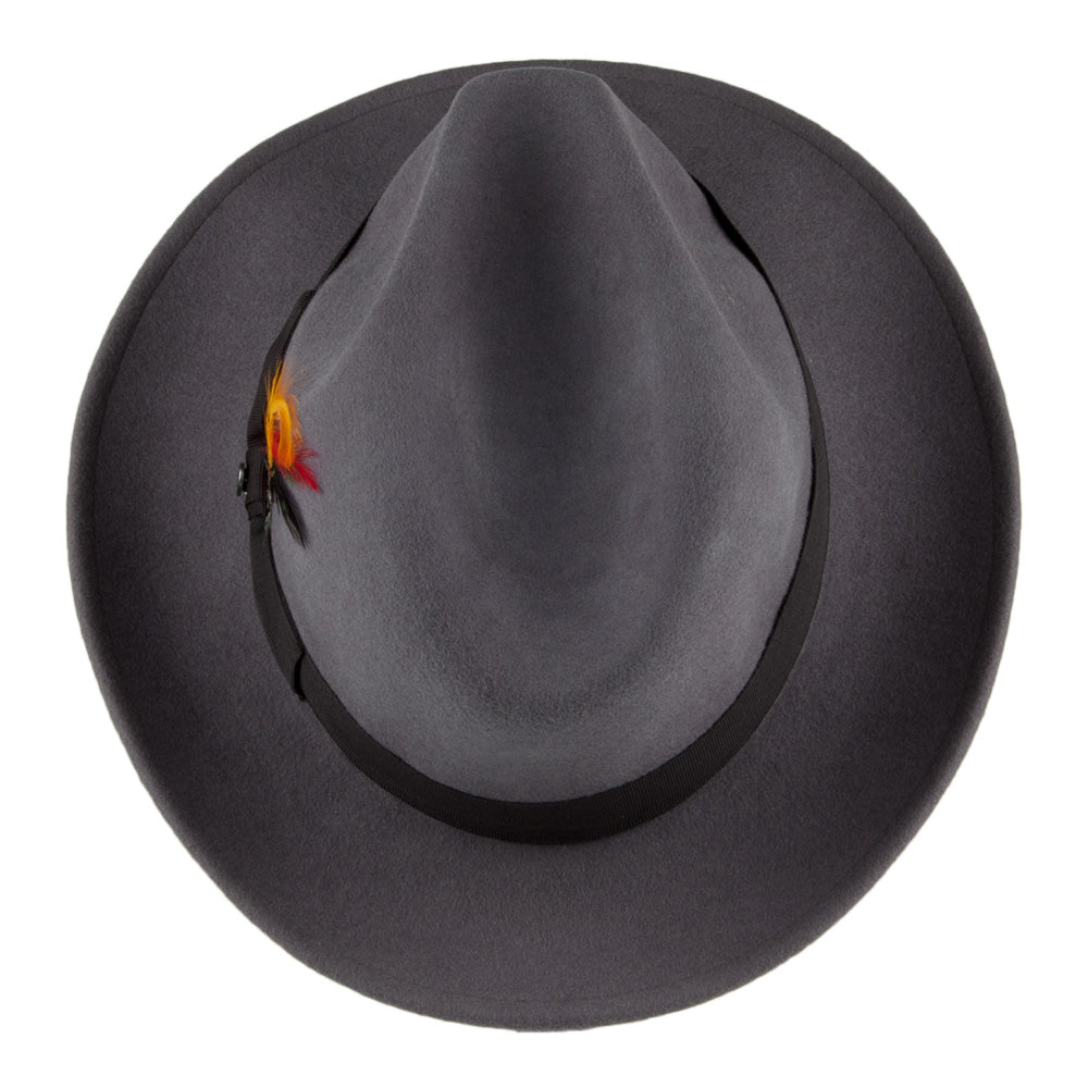 Crushable Pinch Crown Fedora - Grey