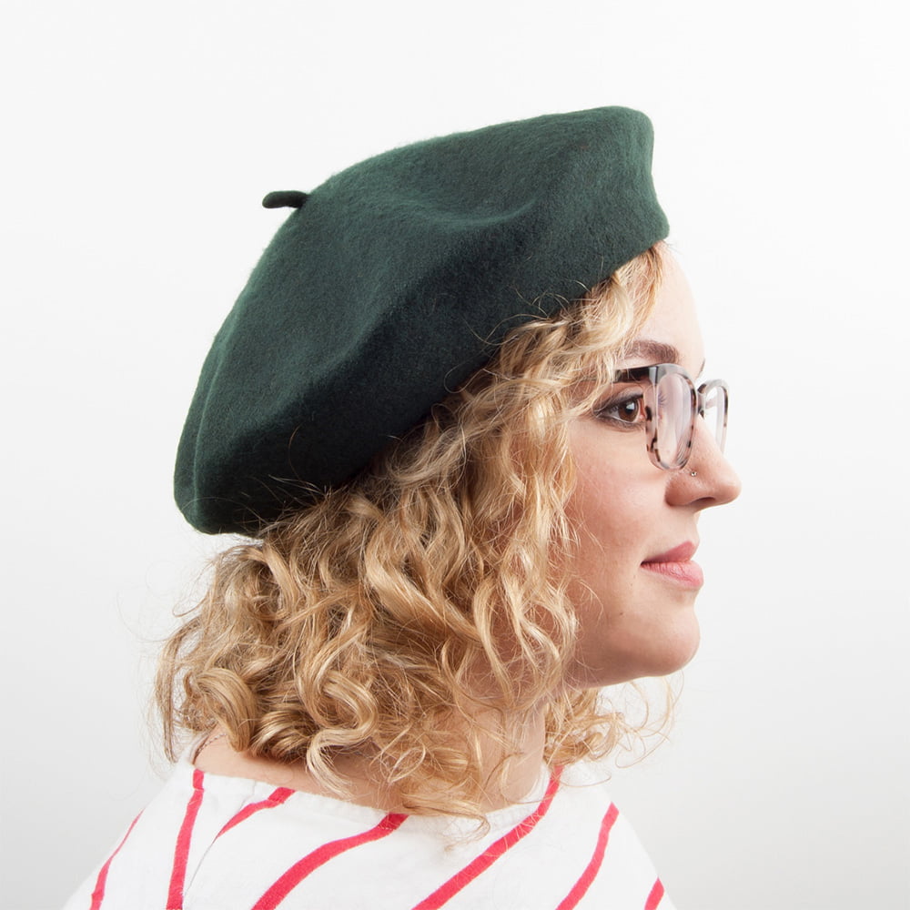Wool Beret - Dark Green