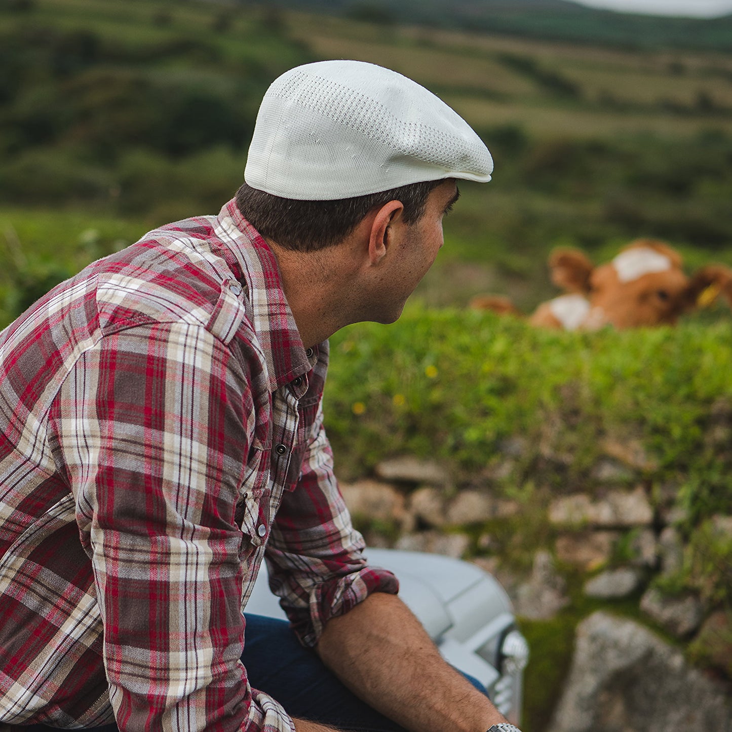 Summer Flat Cap - White