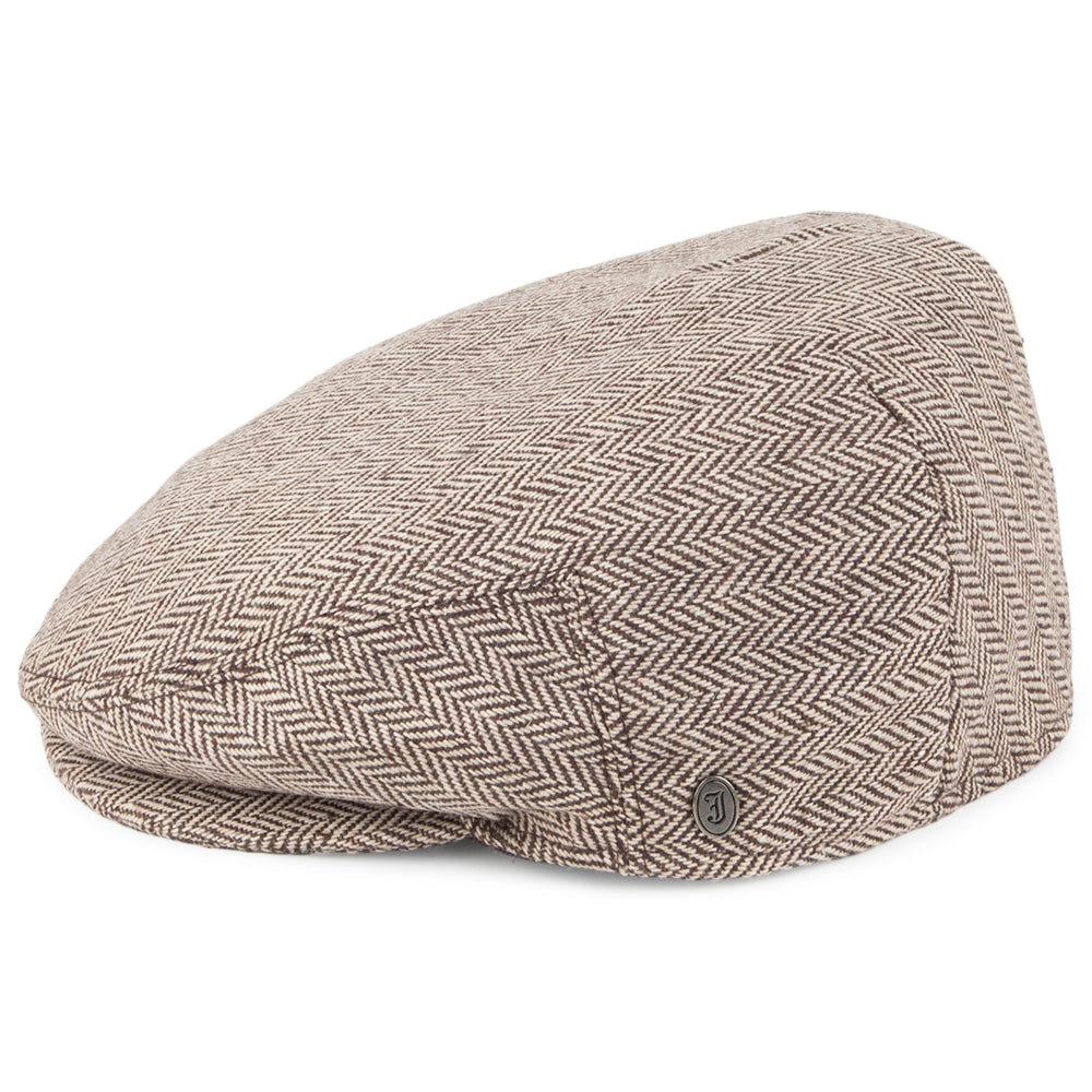 Herringbone Flat Cap - Brown