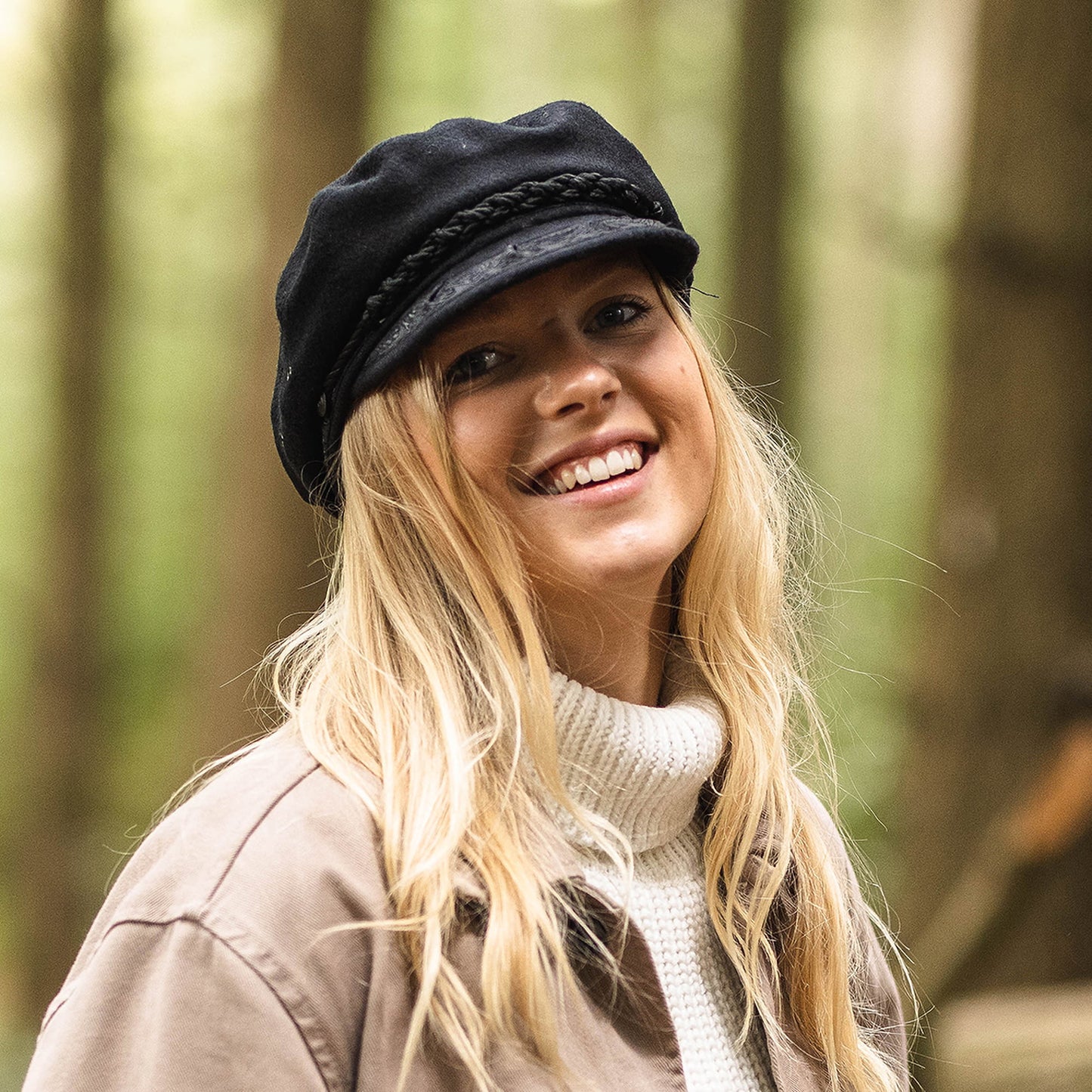 Classic Wool Greek Fisherman Cap - Black