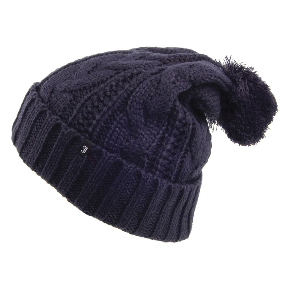 Cable Knit Bobble Hat Navy Blue – Jaxon James