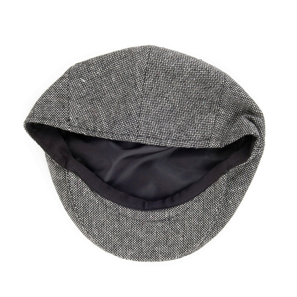 Marl Tweed Flat Cap Black Wholesale Pack