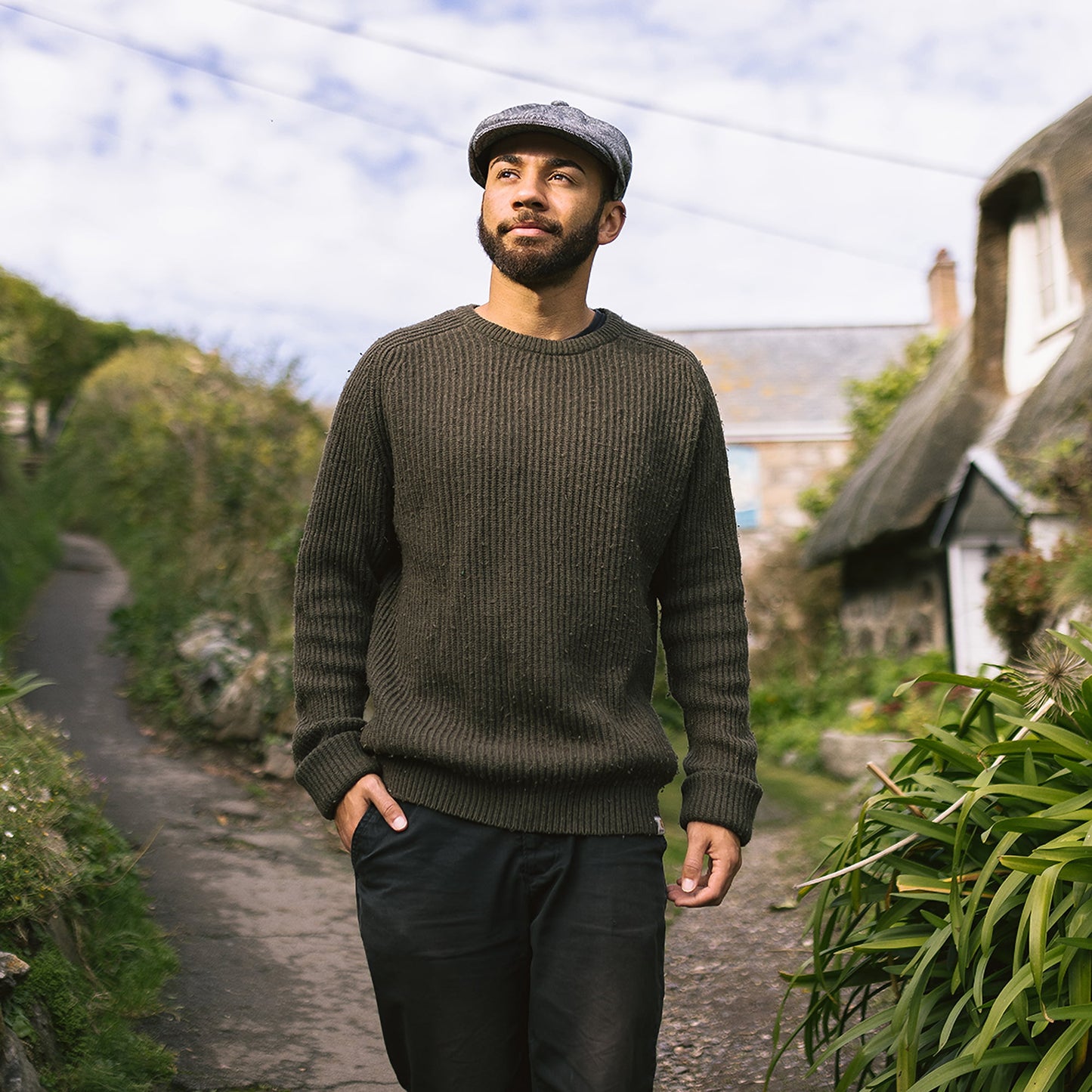 Marl Tweed Newsboy Cap Black Wholesale Pack
