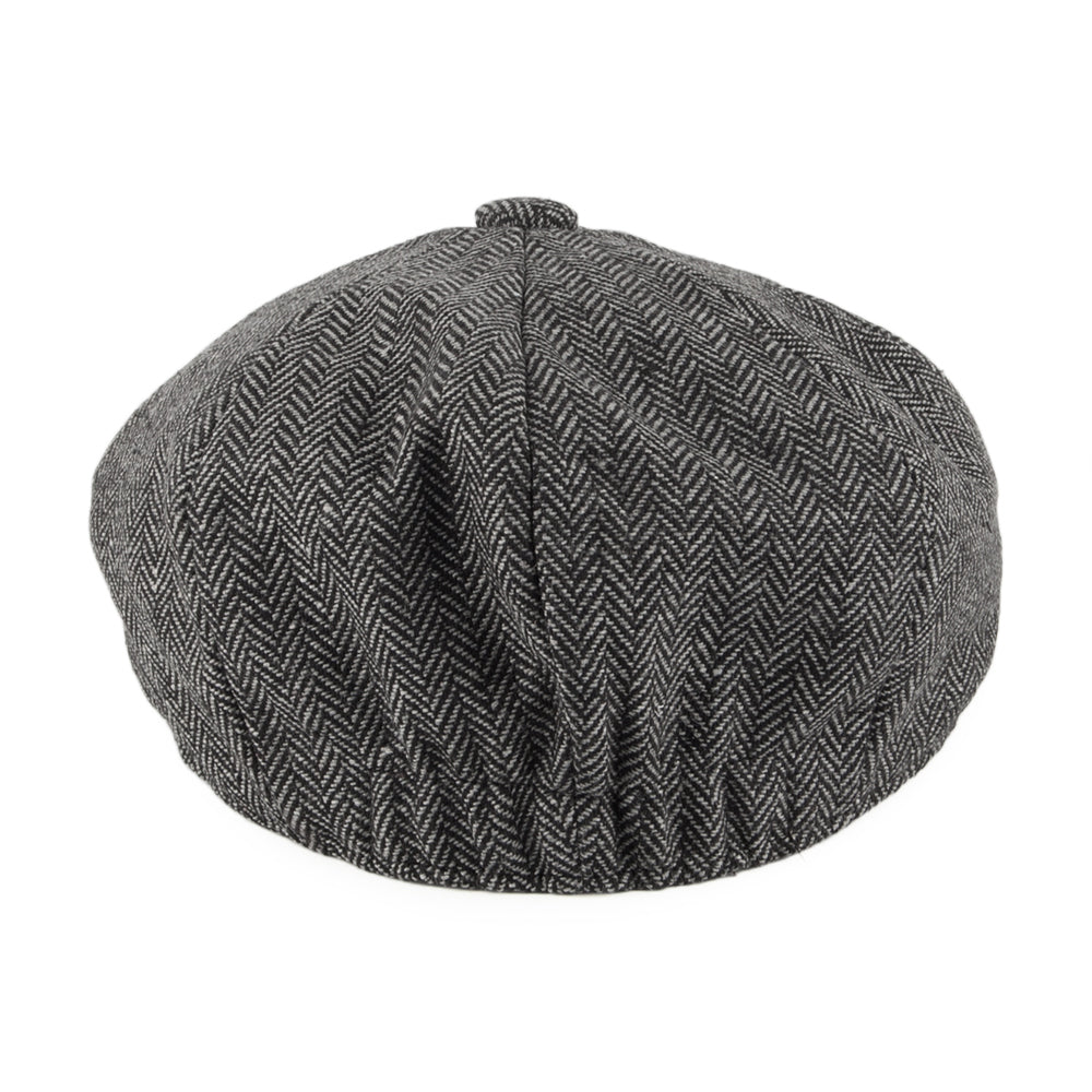 Kids Herringbone Newsboy Cap - Charcoal - Wholesale Pack