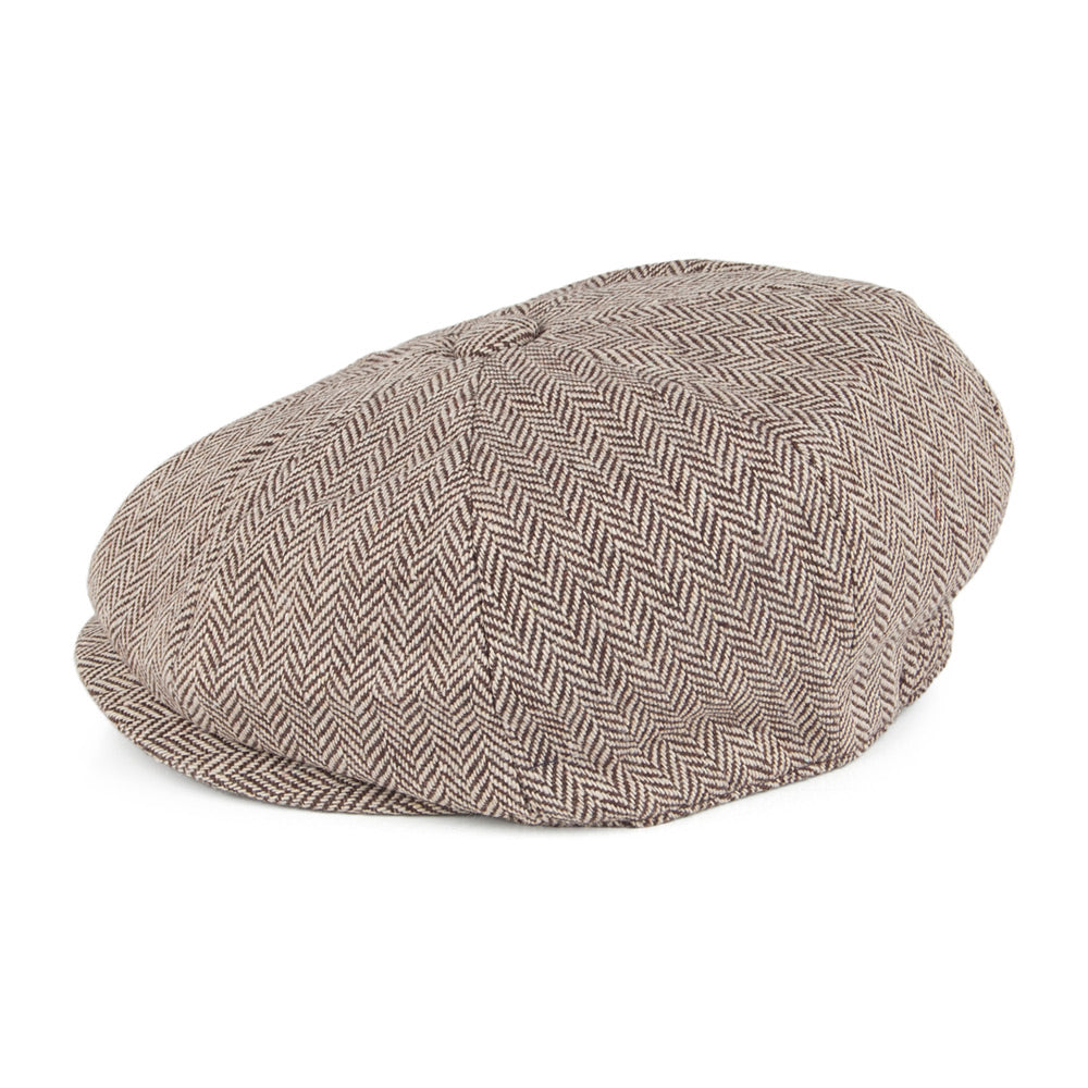 Kids Herringbone Newsboy Cap Brown Wholesale Pack