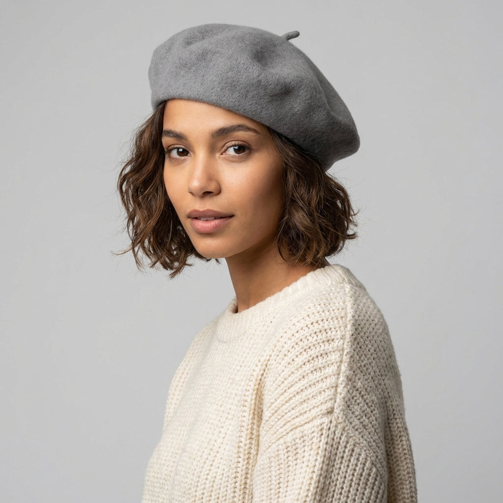 Wool Beret - Grey