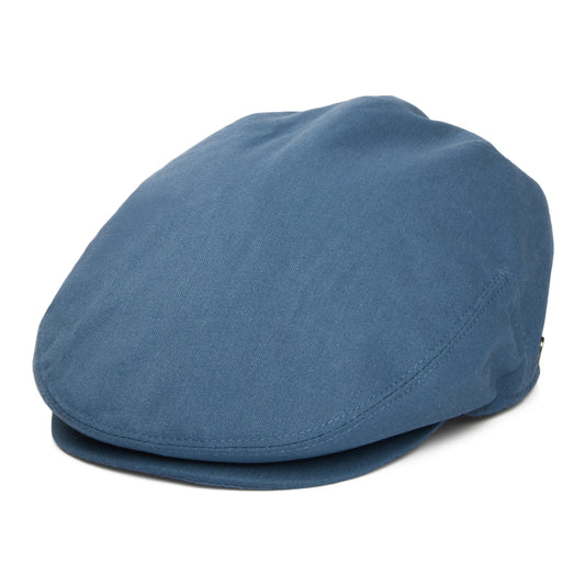 Linen Flat Cap - Slate Blue