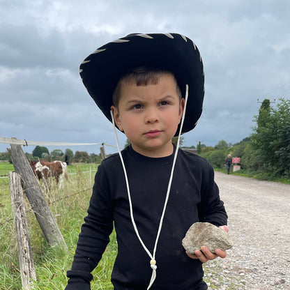 Kids Cowboy Hat - Black-White