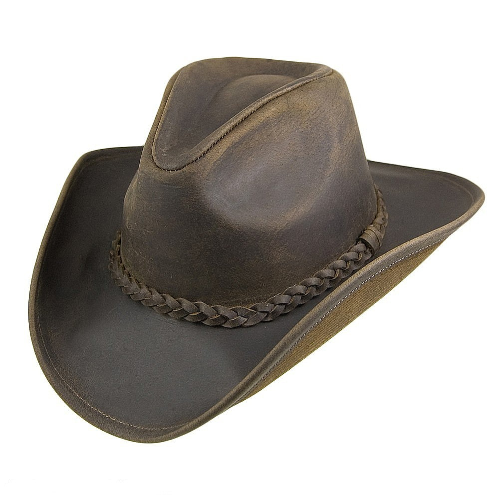 Buffalo Leather Cowboy Hat - Chocolate
