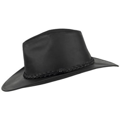 Buffalo Leather Cowboy Hat - Black