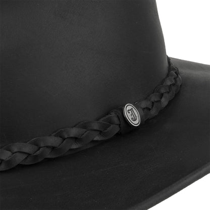 Buffalo Leather Cowboy Hat - Black