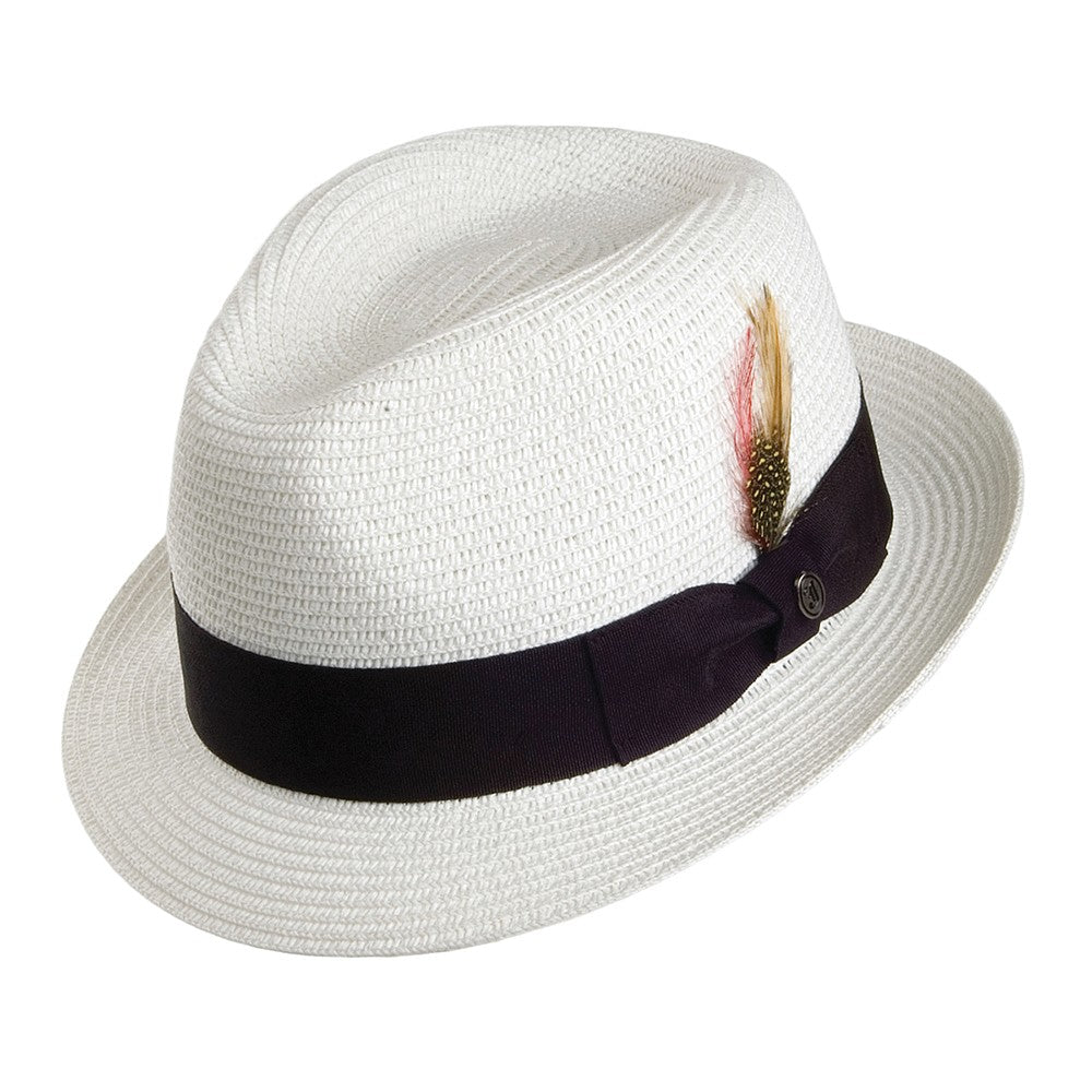 Toyo Straw Trilby Hat - White