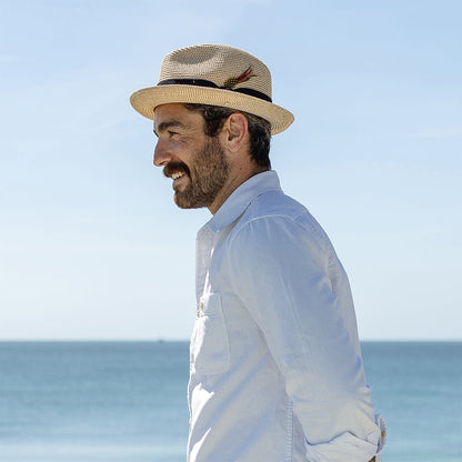 Toyo Straw Trilby Hat - Natural