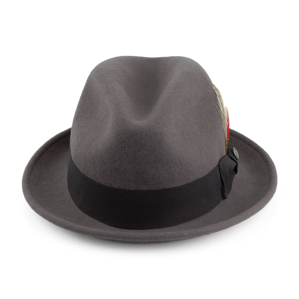 Crushable Blues Trilby Hat - Grey