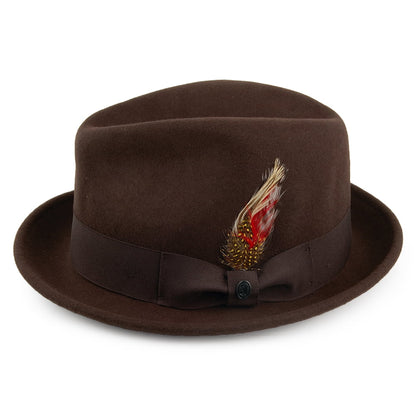 Crushable Blues Trilby Hat - Brown