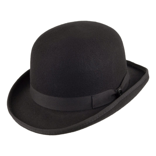 Wool Felt English Bowler Hat - Black