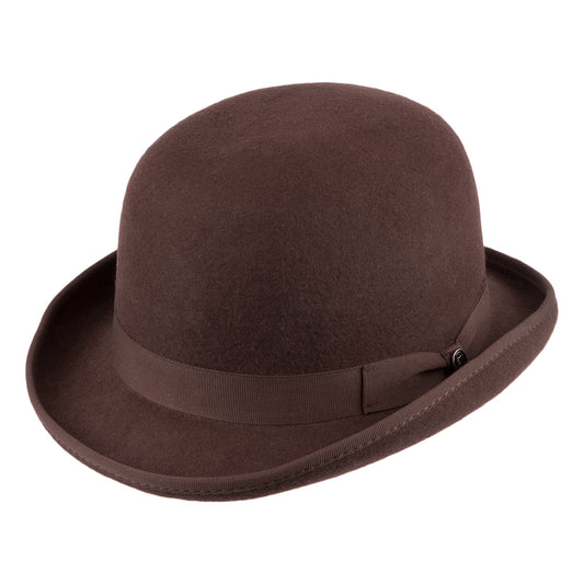 Wool Felt English Bowler Hat - Brown