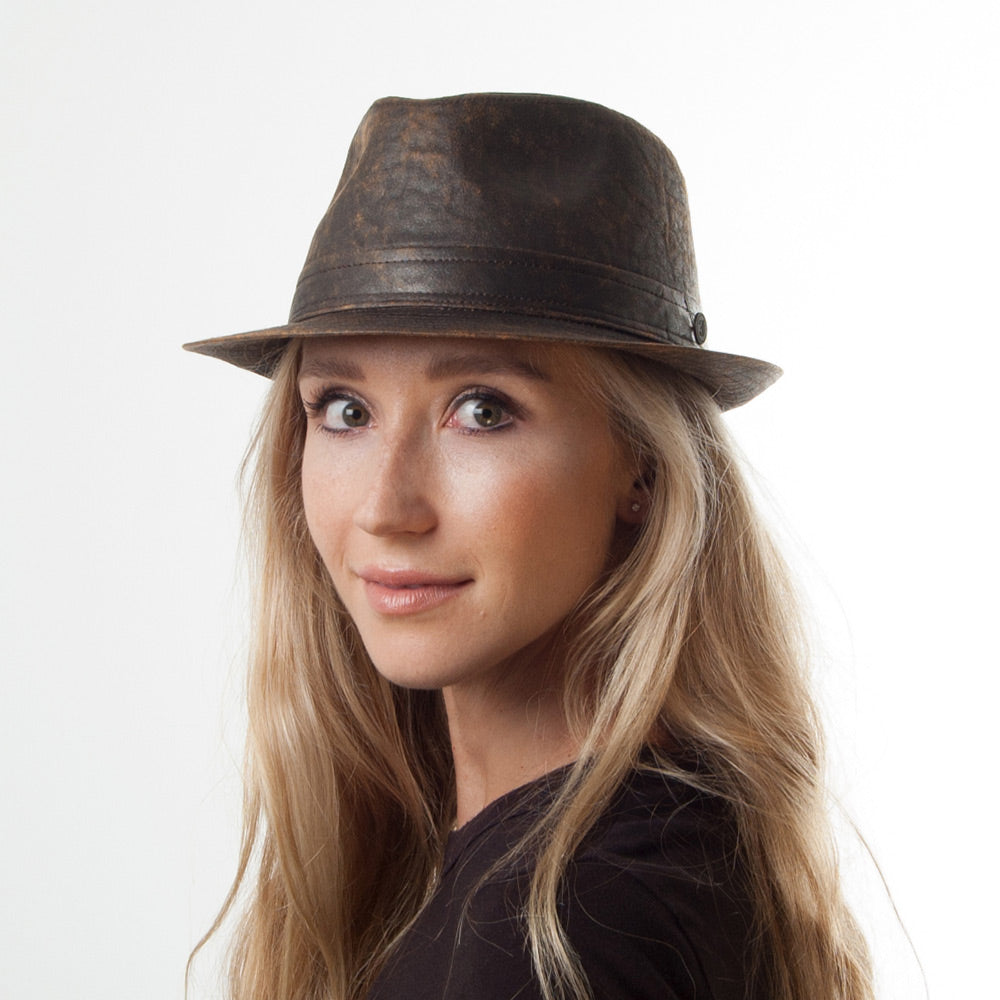 Weathered Cotton Trilby - Brown