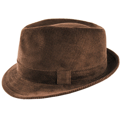 Corduroy Trilby Hat - Brown