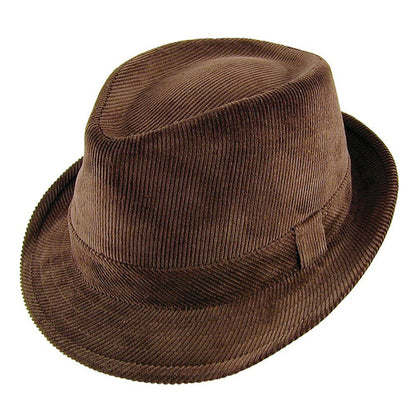 Corduroy Trilby Hat - Brown