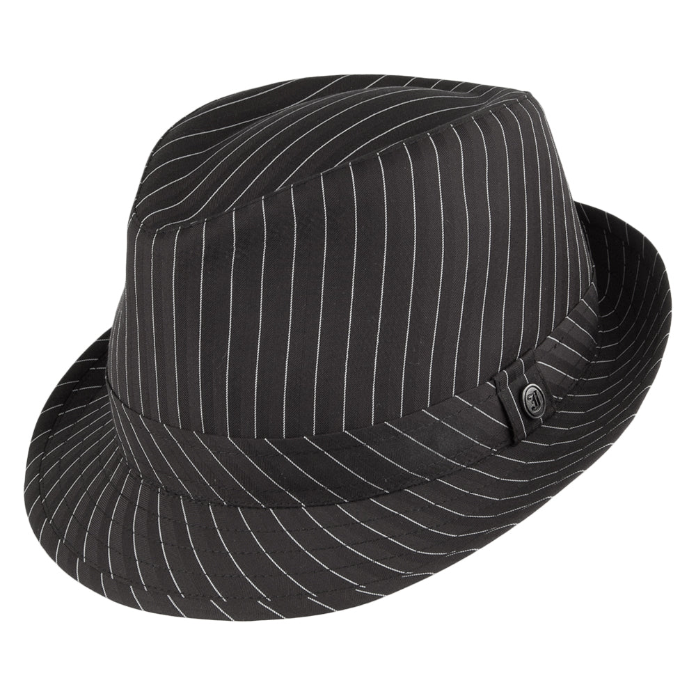 Pinstripe Trilby Hat - Black