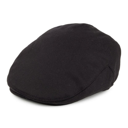Pure Wool Harlem Flat Cap - Black