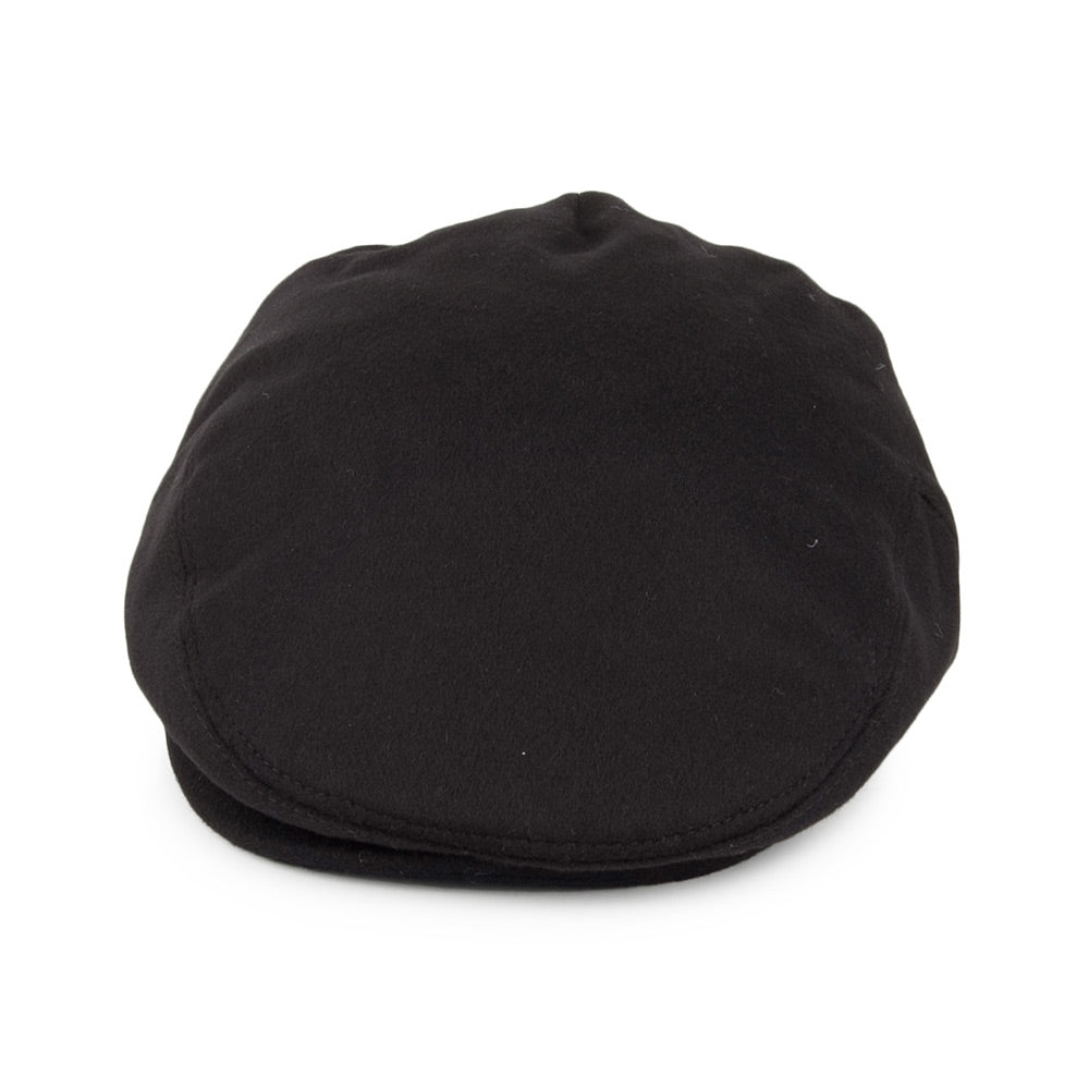 Pure Wool Harlem Flat Cap - Black