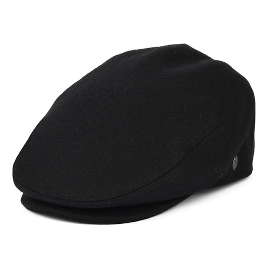 Melton Wool Flat Cap - Black