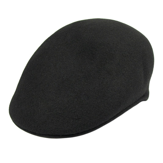 Wool Ascot Cap - Black