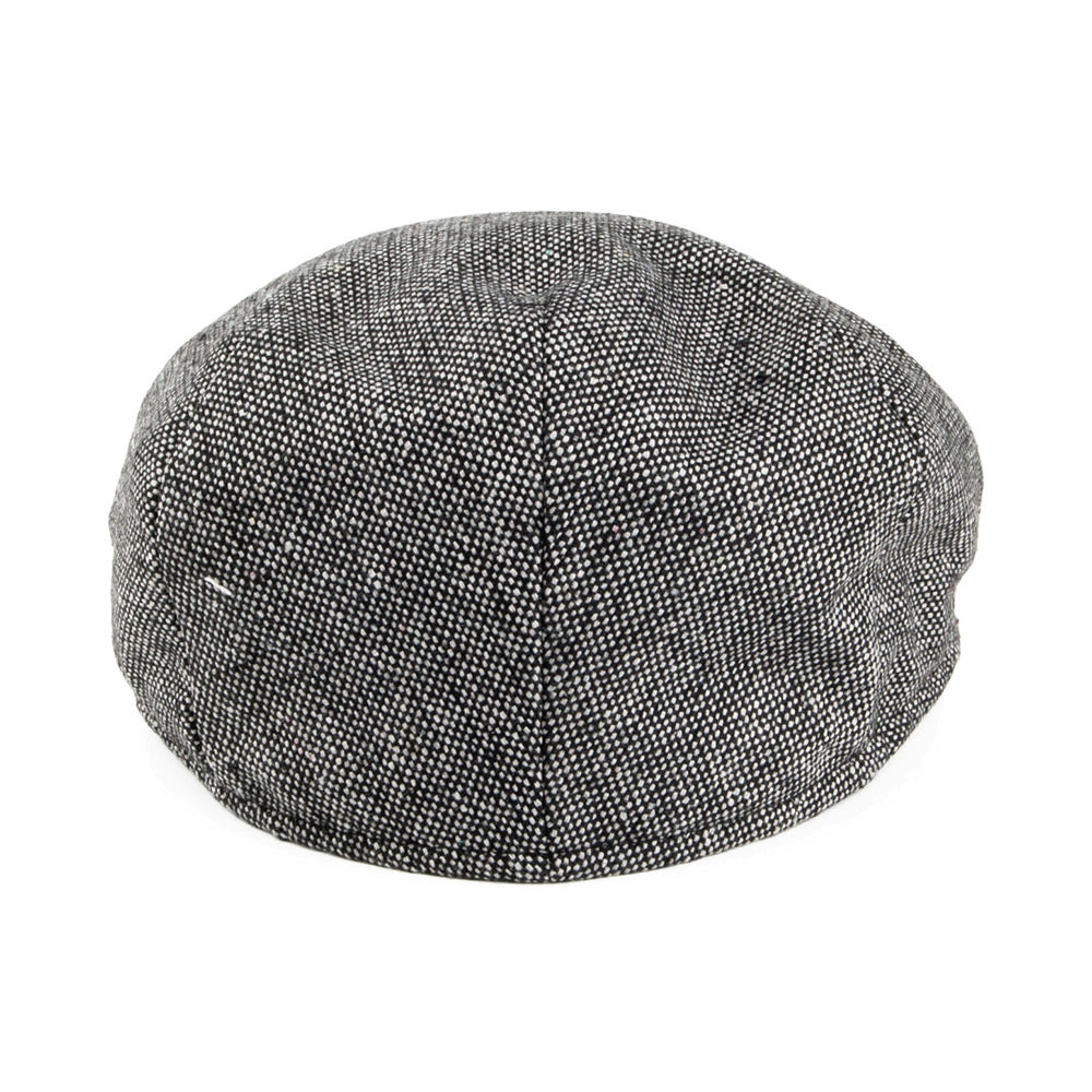 Marl Tweed Flat Cap - Black