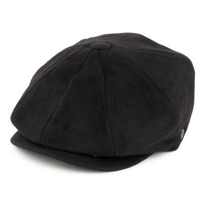 Pure Wool Harlem Newsboy Cap - Black