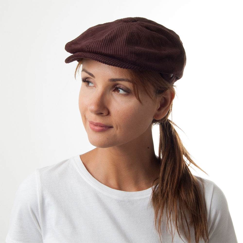 Corduroy Newsboy Cap Brown – Jaxon James - Main Image