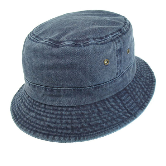 Packable Cotton Bucket Hat - Navy Blue