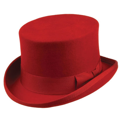 Mid Crown Top Hat - Red