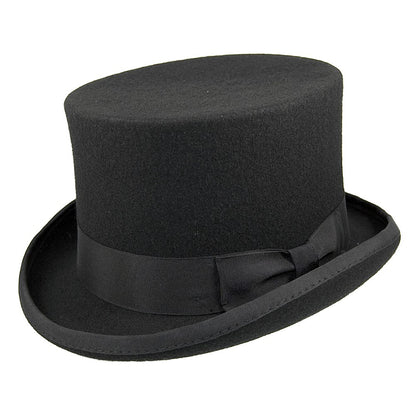 Mid Crown Top Hat - Black