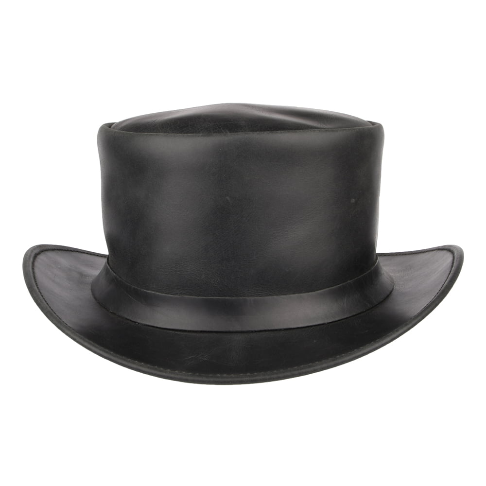 Leather Top Hat - Black