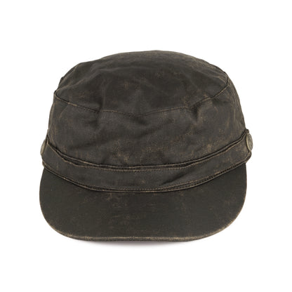 Weathered Cotton Army Cap - Brown