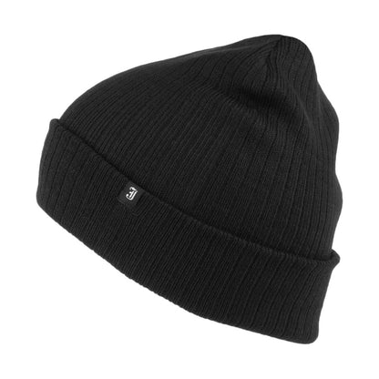 Oversized Ribknit Beanie Hat - Black