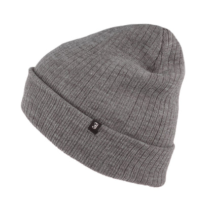 Oversized Ribknit Beanie Hat - Grey