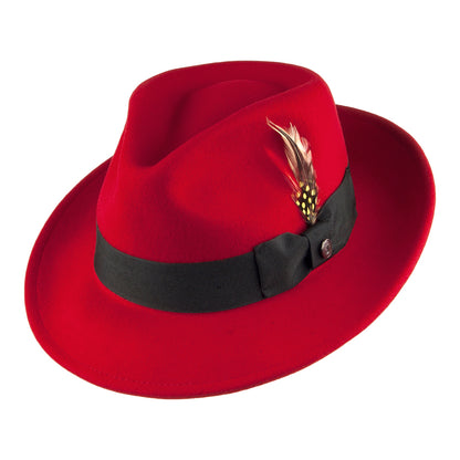 Pachuco Crushable C-Crown Fedora Red Wholesale Pack