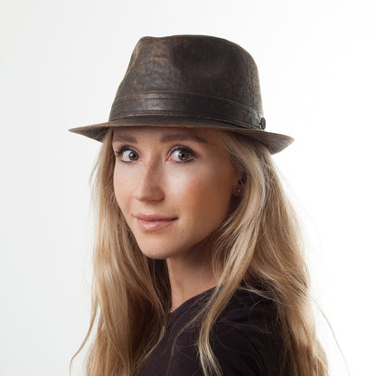 Hats Weathered Cotton Trilby Brown Wholesale Pack