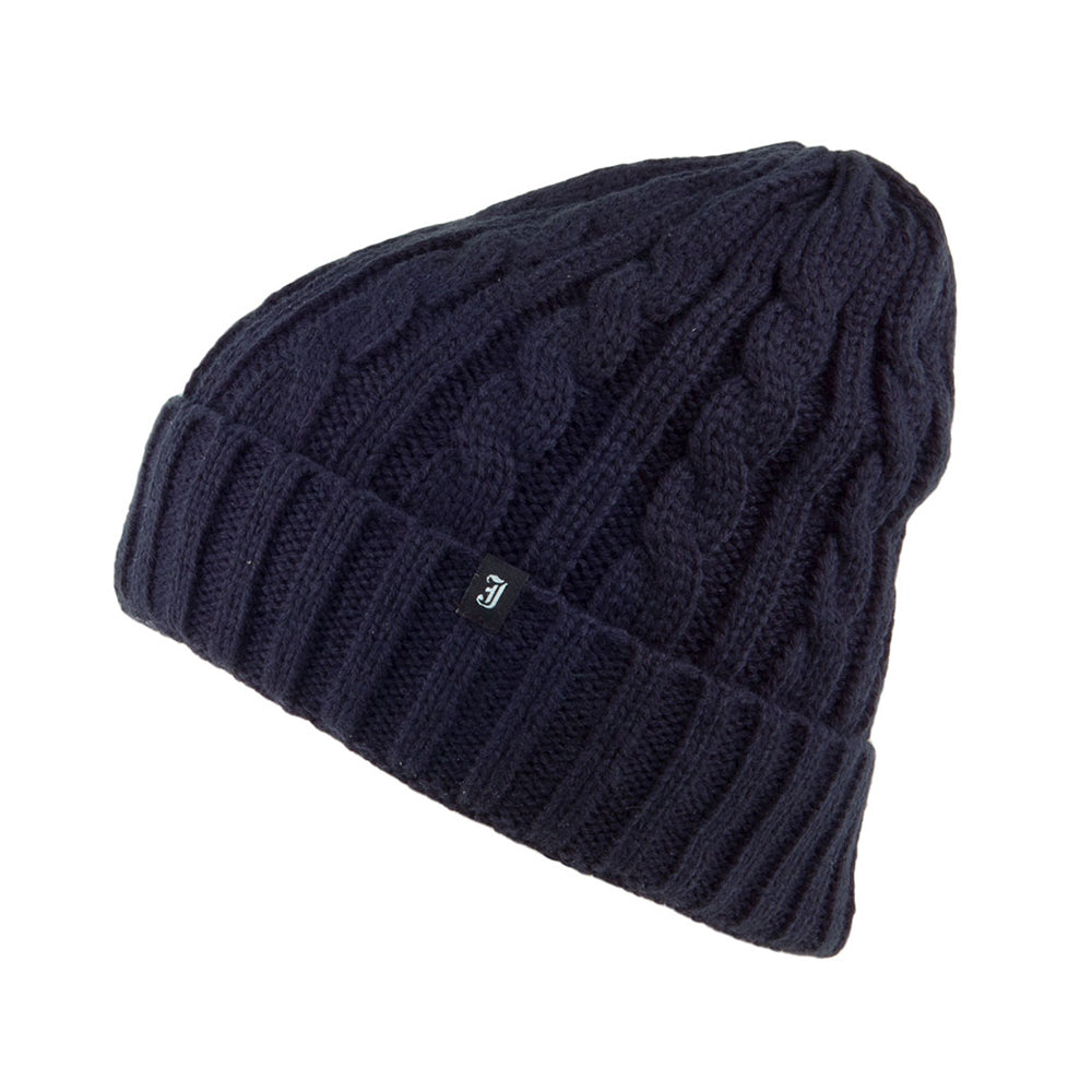 Youth Cable Knit Beanie Hat Navy Wholesale Pack