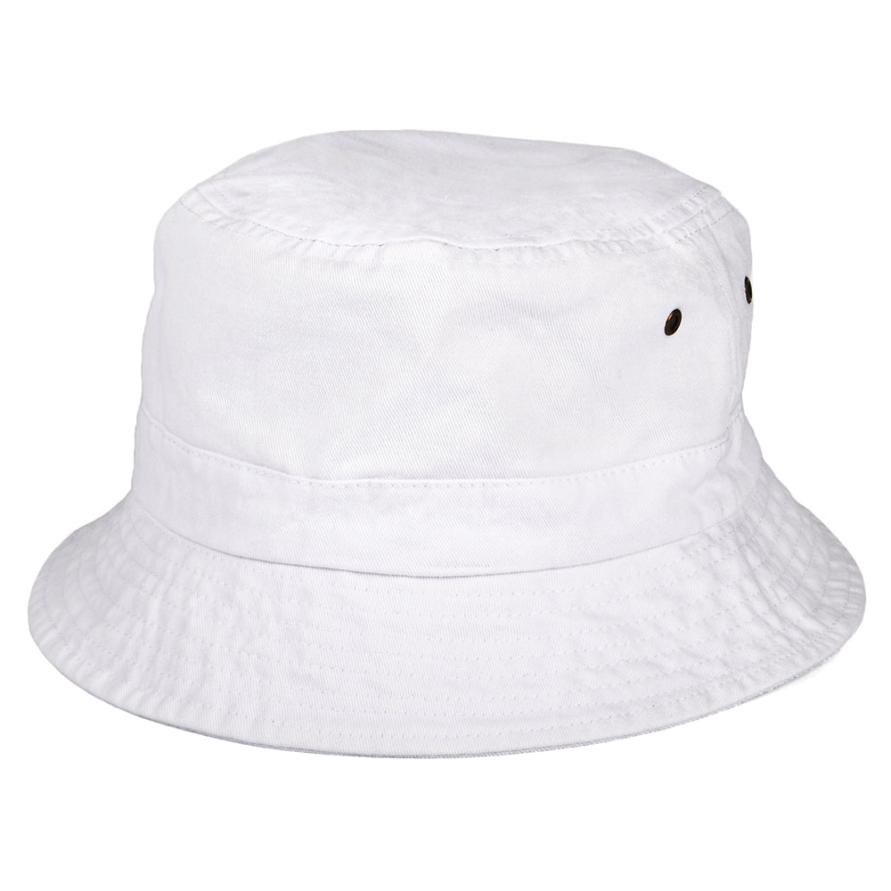 Cotton Packable Bucket Hat White Wholesale Pack