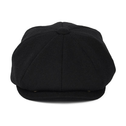 Melton Wool Newsboy Cap Black Wholesale Pack